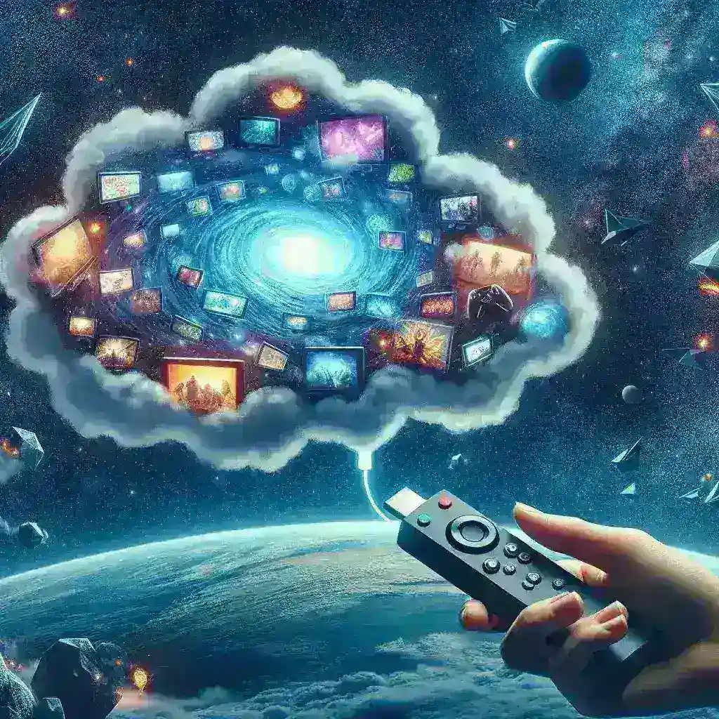 "Amazon Luna cloud gaming logo displayed on a Fire TV Stick Lite, illustrating the expansion of Amazon Luna's gaming service to new devices, enhancing gaming accessibility for Fire TV users."