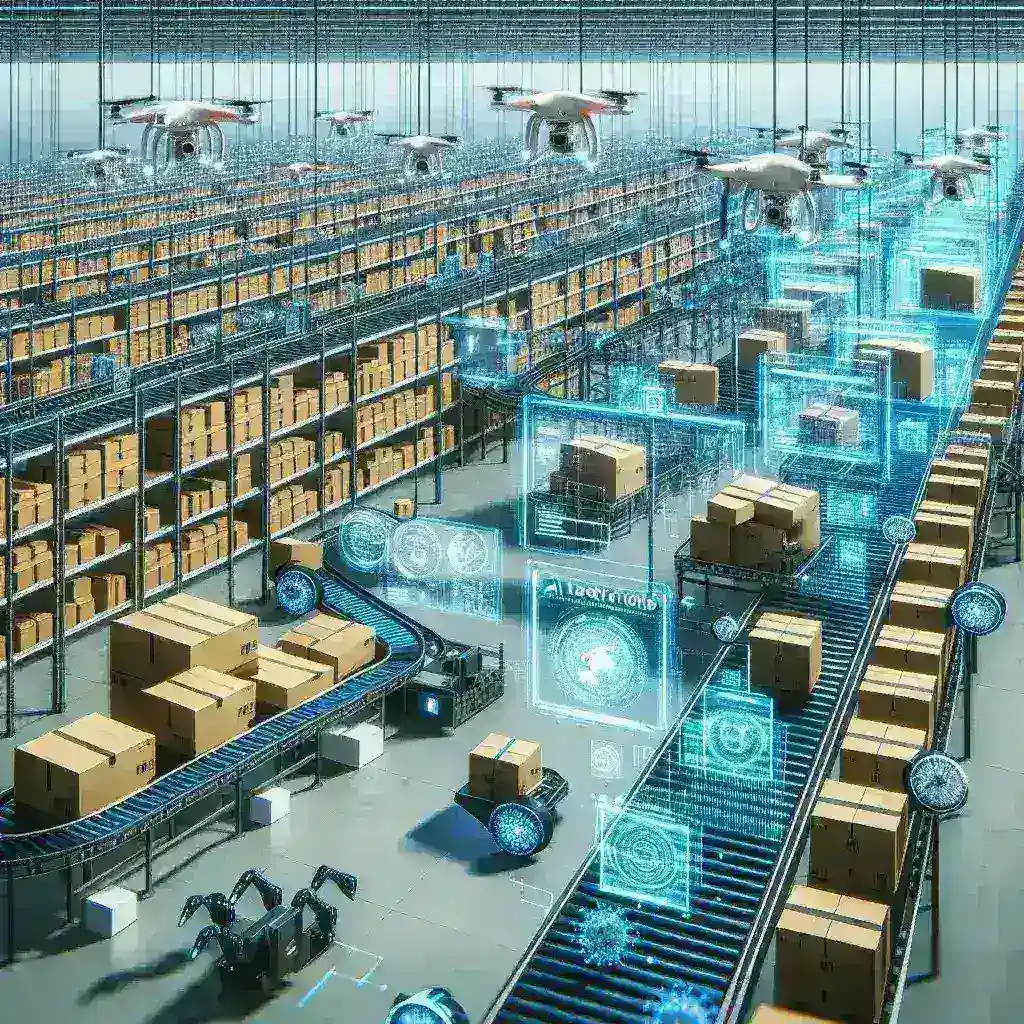 "Temu's AI logistics planning dashboard showcasing advanced algorithms and real-time data for optimizing e-commerce operations."